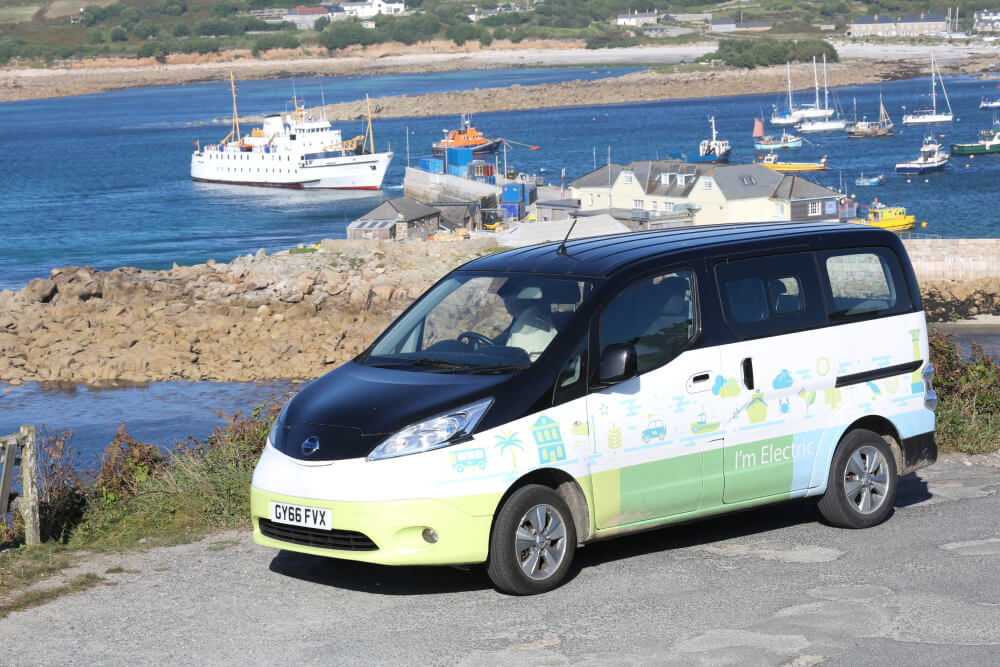 Electric Van Parked on the coast