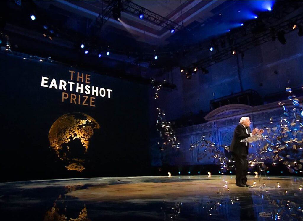 The Earthshot Prize host making a speech