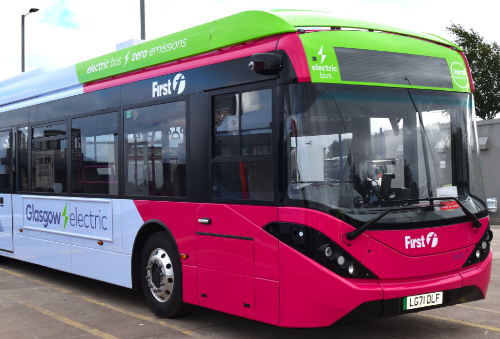 Hitachi First Bus parked
